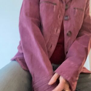 Sisley Pink Suede Button Jacket